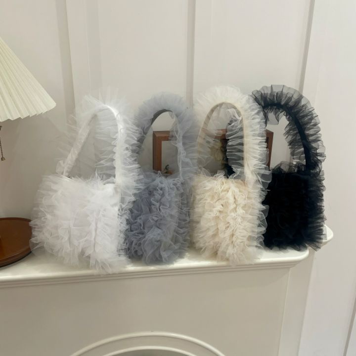 Apm Place Chiffon Ruffle Feather Fairy Mini Handbag 2024