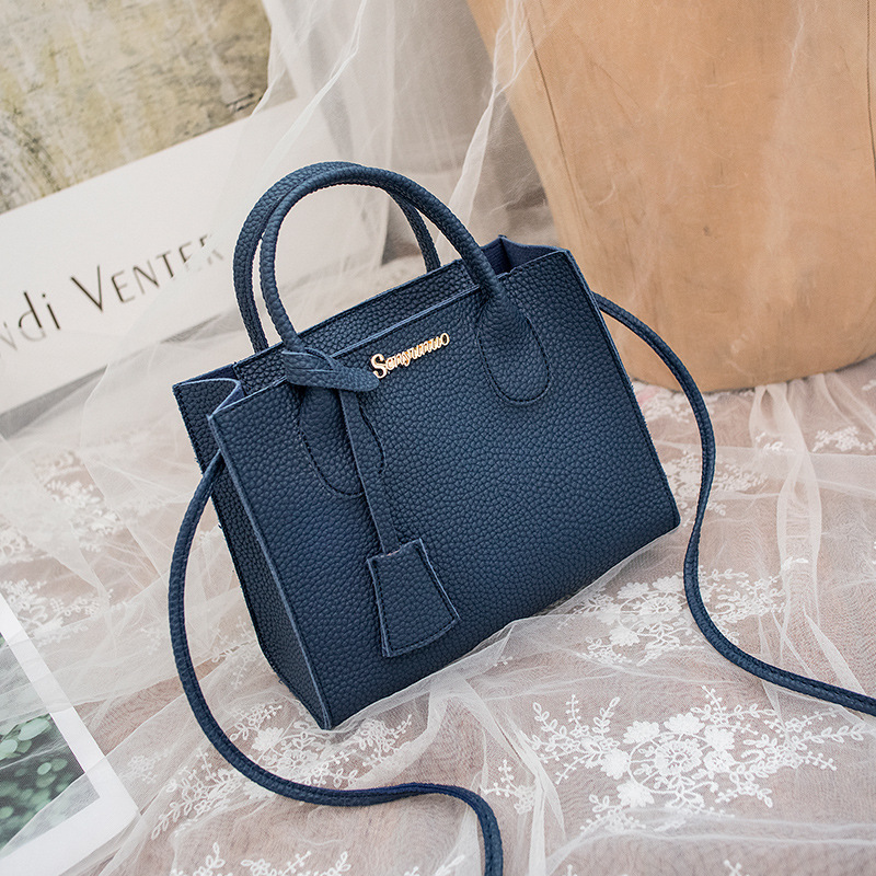 2025 Women's Mini Square Handbag PU Litchi Texture Tote - Image 4