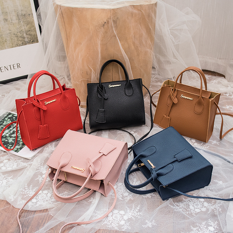 2025 Women's Mini Square Handbag PU Litchi Texture Tote