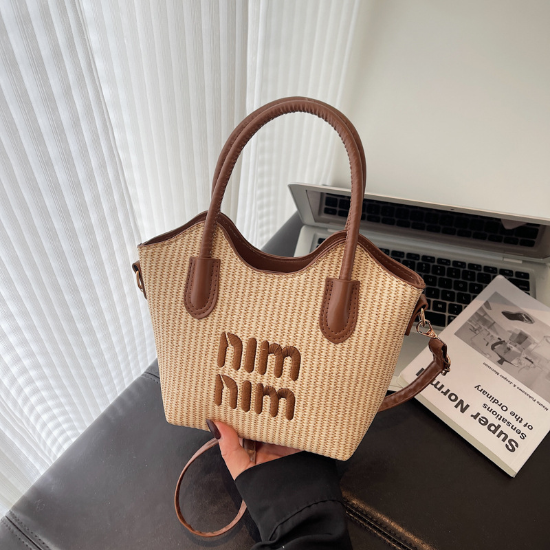 Woven Women's Crossbody Bag 2025 Tote Handbag for Beach Vacation - Image 3