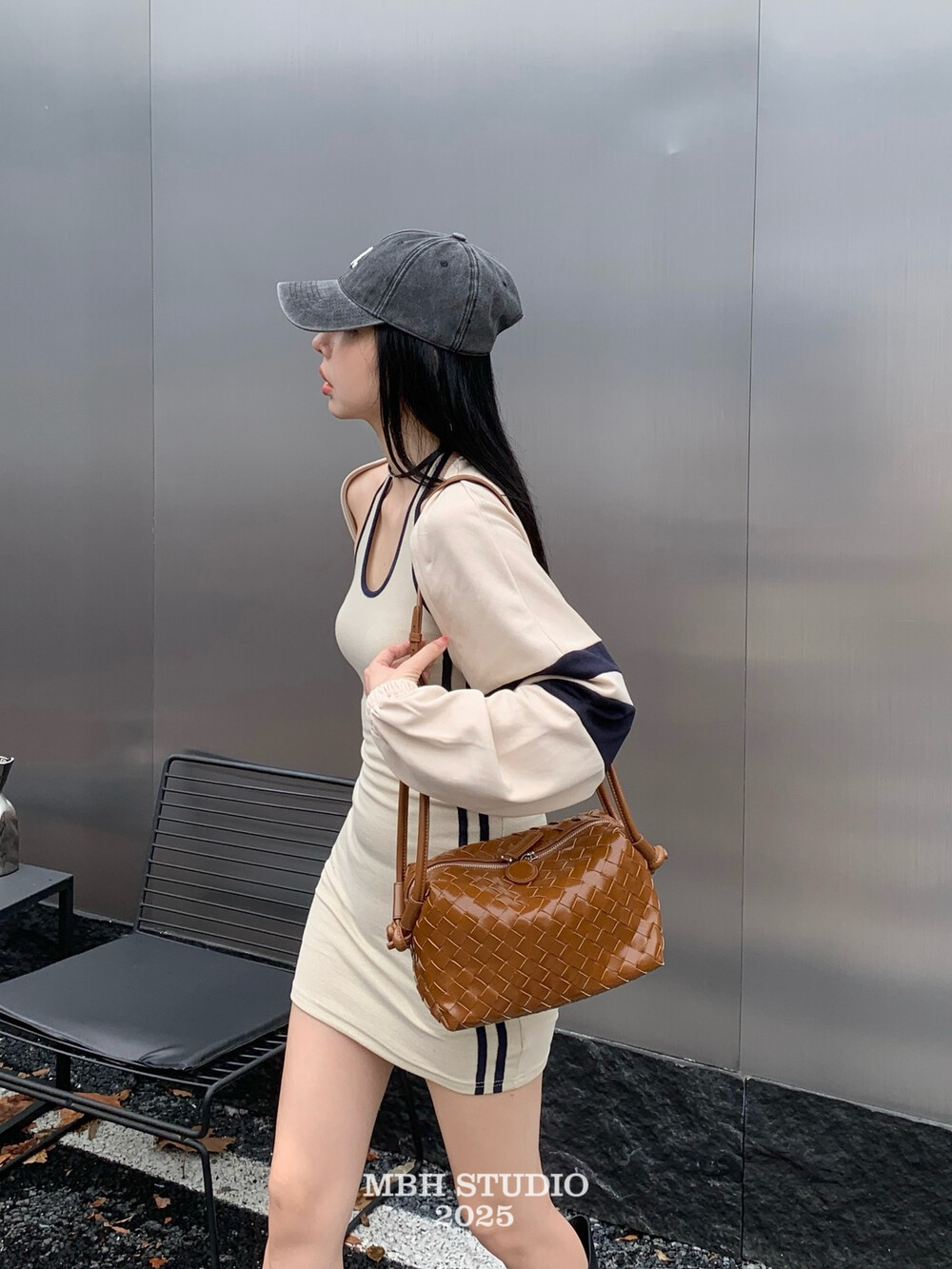 Handwoven Genuine Leather Lindy Bag with Shoulder Strap
