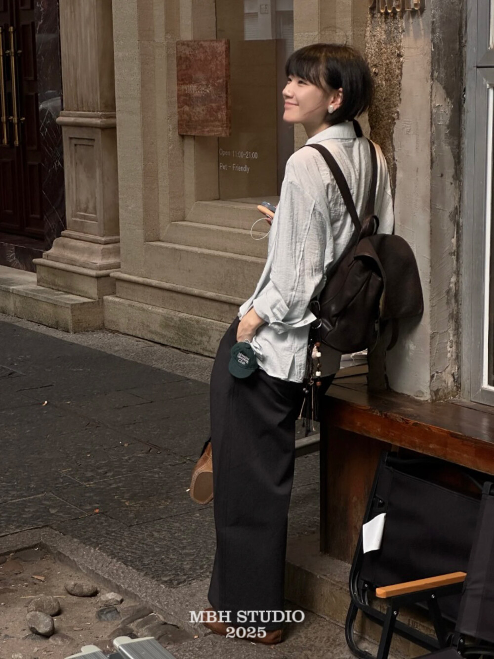 MBH Full Grain Vegetable Tanned Leather Commute Large Capacity Travel Backpack Versatile Shoulder Bag
