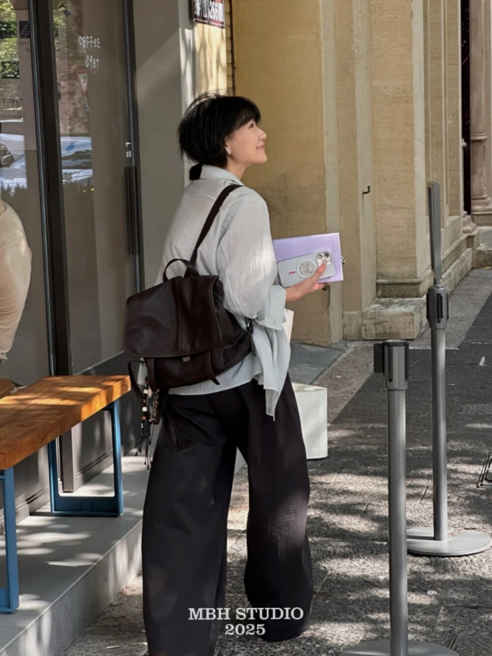 MBH Full Grain Vegetable Tanned Leather Commute Large Capacity Travel Backpack Versatile Shoulder Bag - Image 2